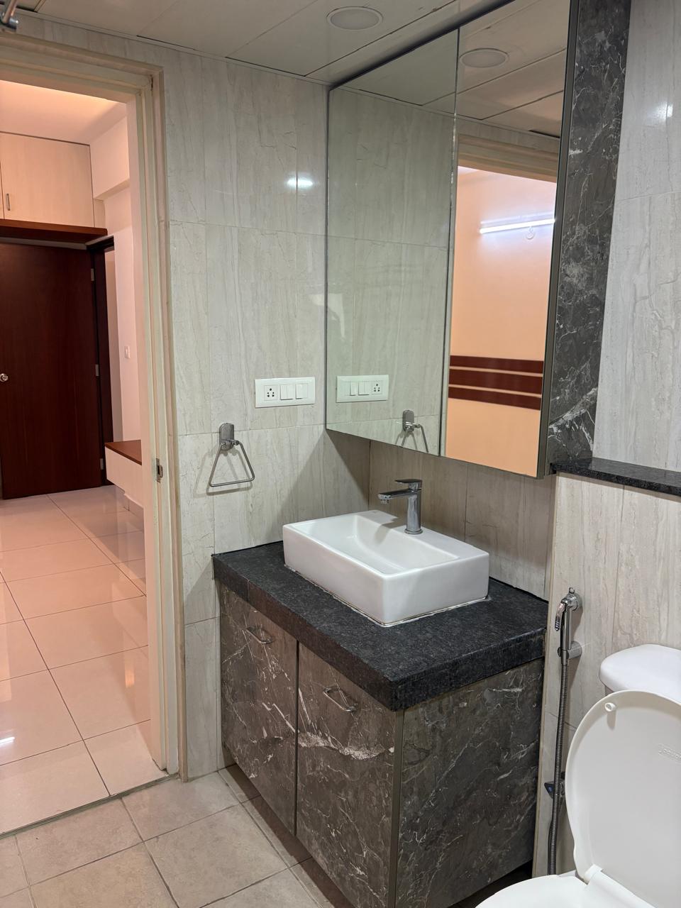 Mirror & Washbasin Vanity Counter Polish